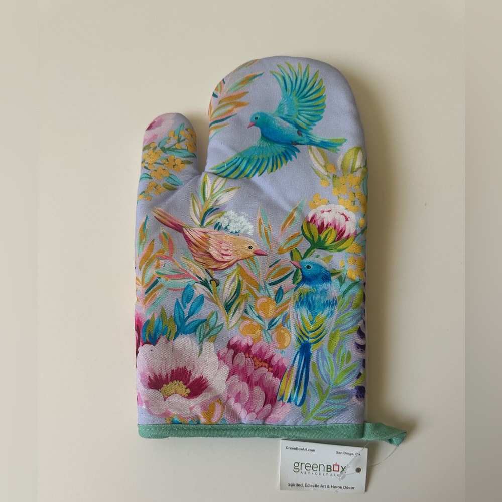 Greenbox Garden Grown Birds by Marriott Julie Oven Mitt (7X11x75”) NWT